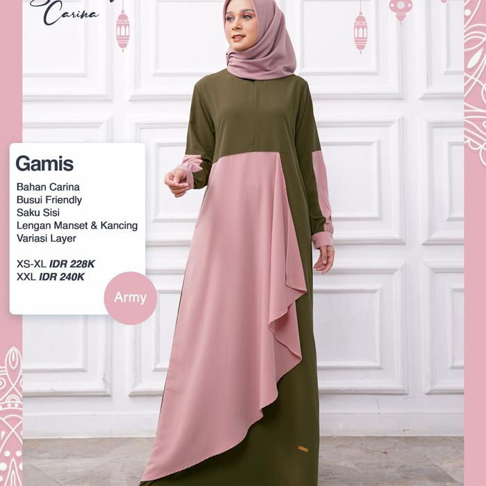 Sarimbit Nibras Carina Army - Gamis Dan Koko Nibras Terbaru 2021