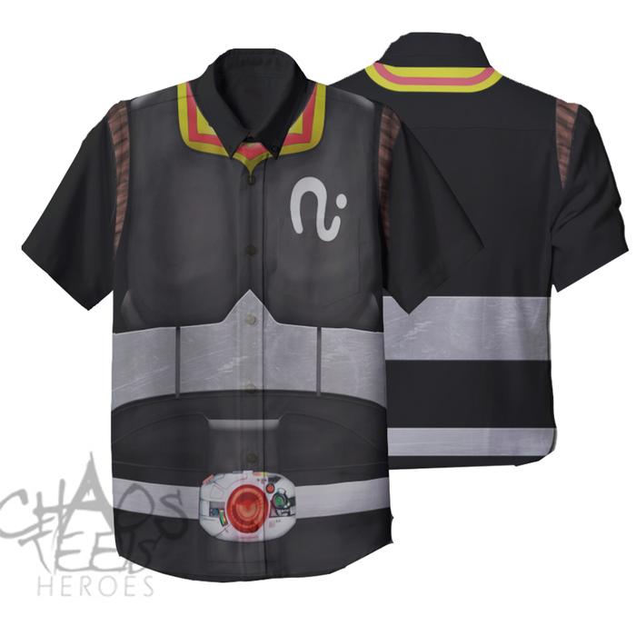 Kemeja Fullprint Kamen Rider Black Satria Baja Hitam