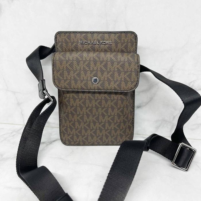 TAS HP MK PHONE ACCESSORIES CROSSBODY SIGN BROWN TAS HP SELEMPANG