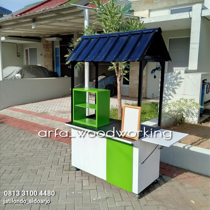 Gerobak Rombong Meja Etalase Makanan Minuman Usaha Kuliner