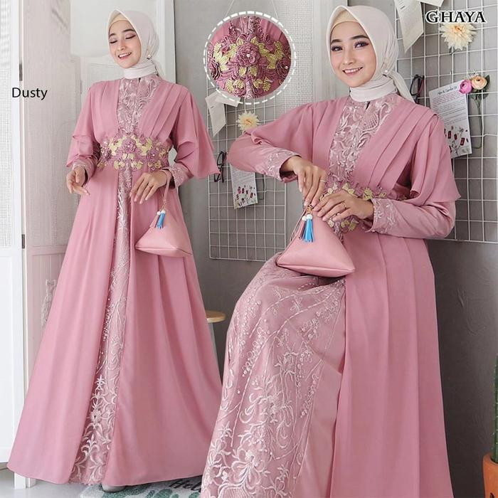 gamis pesta muslimah ghaya dress syari bridesmaid