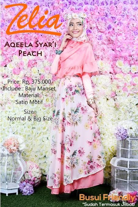 Aqeela Syari Peach set by Zelia