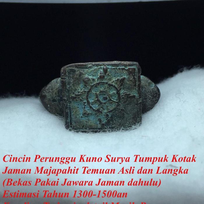 Cincin Kuno Surya Tumpuk Kotak Era Majapahit Tahun 1500 an Asli Temuan