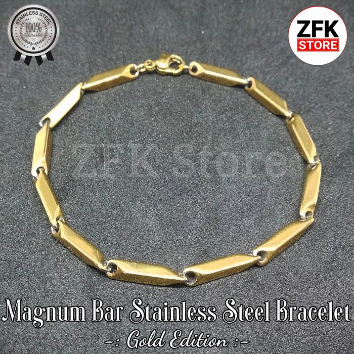 Gelang Magnum Bar Stainless Steel Bracelet Gold Edition