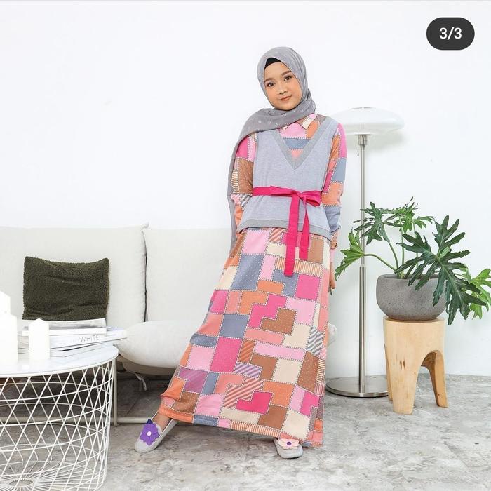 Gamis Casual Anak Perempuan Vest Dress for Kids by Monel