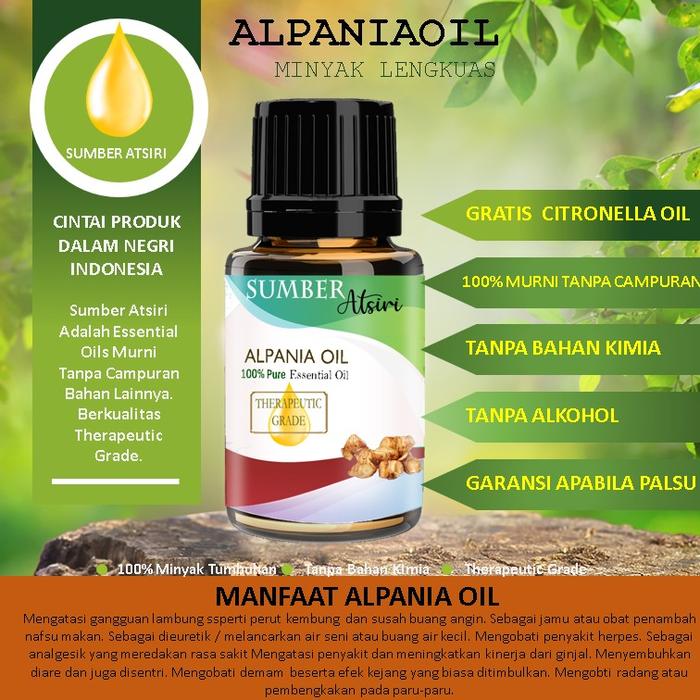 SUMBER ATSIRI,ALPANIA ESSENTIAL OIL minyak lengkuas malaka aromaterapi