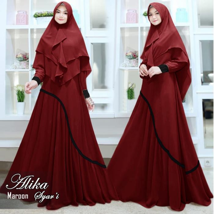 gamis syari alika super jumbo,gamis merek asli busui