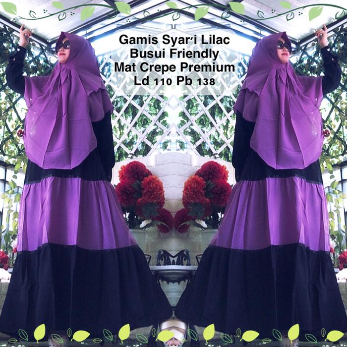 gamis syari busui lilac