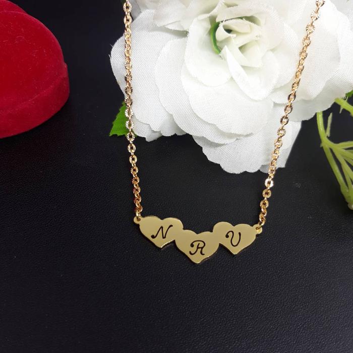 kalung inisial motif love / kalung cinta berinisial