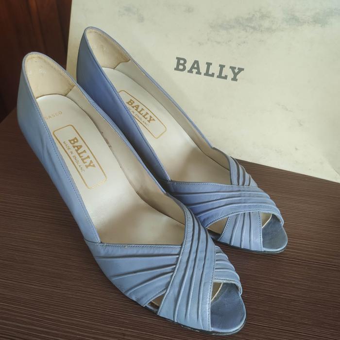 New Sepatu Shoes Bally Blue Heels Wanita Original Made in England