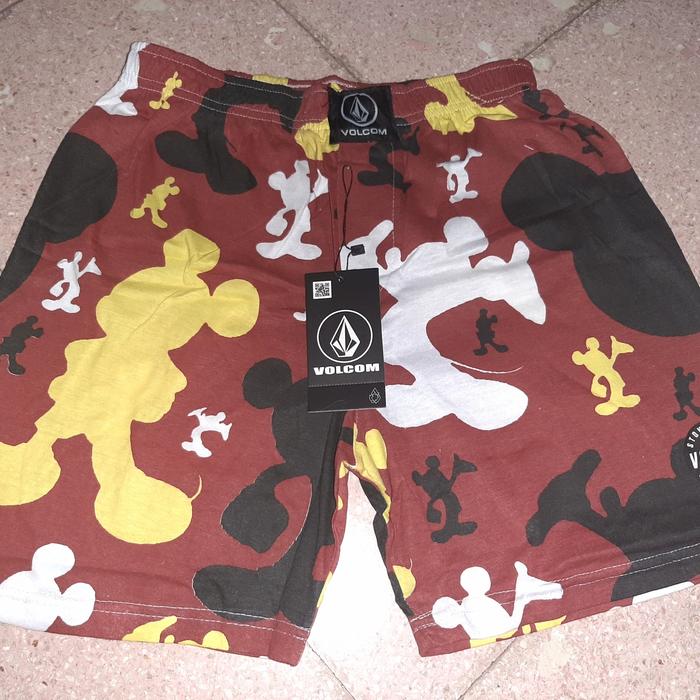 celana pendek pria wanita boxer volcom miki mickey mouse