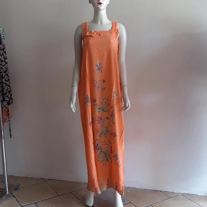 daster batik tanktop tulis premium orange muda