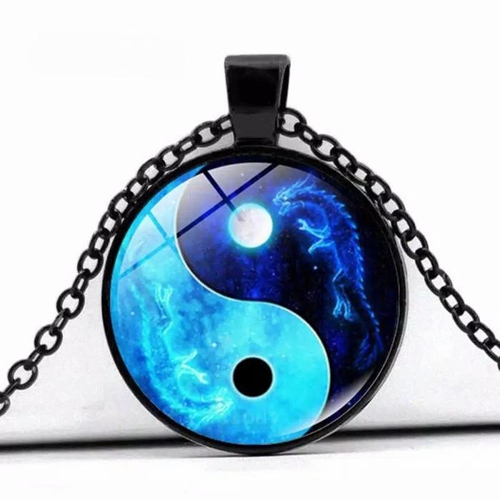 Kalung Rantai Dengan Liontin Yin Yang Feng Shui Ying Best Friend