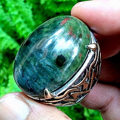 batu cincin pancawarna ijo Garut natural original(pw08)