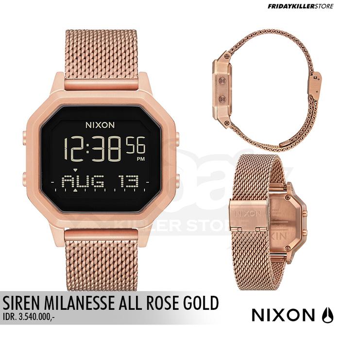JAM TANGAN PRIA WANITA NIXON | SIREN MILANESE ROSE GOLD (Digital 36 mm) – Elegan & Fungsional