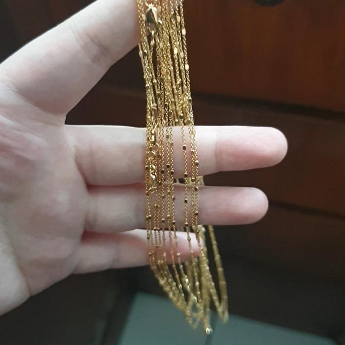 Kalung jedar gold kuning emas asli tipis murah muda 375 8k 42 cm hwt