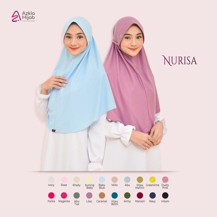 Kerudung Azkia Hijab Pad Antem Bertali Nurisa Terbaru