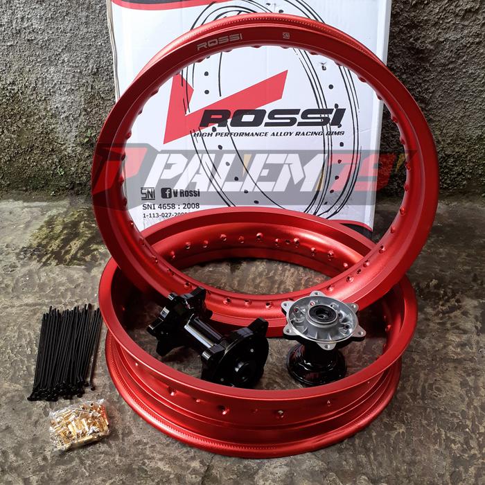 Velgset Merah Supermoto KLX 150 S BF Dtracker Velg Velk Tromol Hitam
