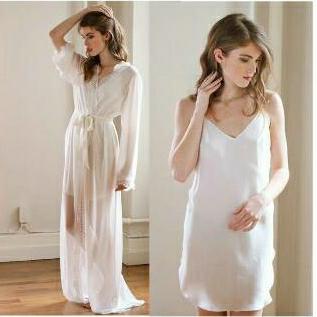 bride robe/ chiffon lace robe / kimono pengantin / kimono bride
