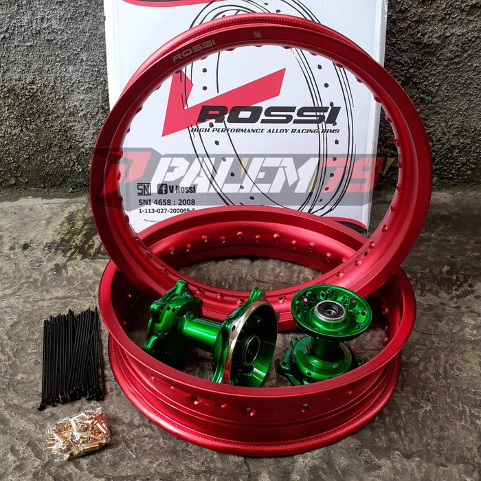 Velgset Merah Supermoto KLX 230 Velg Velk Tromol Hijau Wheelset KLX230
