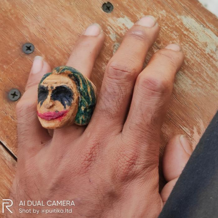 skull ring joker - cincin kayu - cincin joker