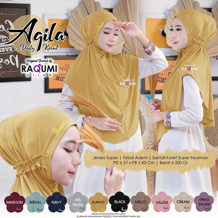 Hijab Instan Aqila Daily Serut Original Raqumi / Jilbab Kerudung