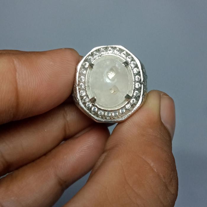 Natural Batu Cincin Unik Kecubung Air Combong Bolong Kalimantan 5