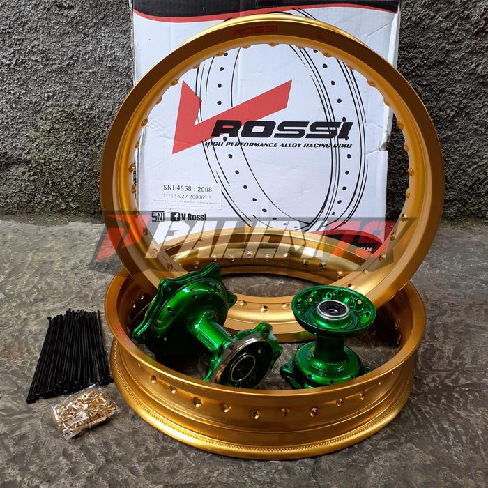 Velgset Gold Supermoto KLX 230 Velg Velk Tromol Hijau KLX230 Wheelset