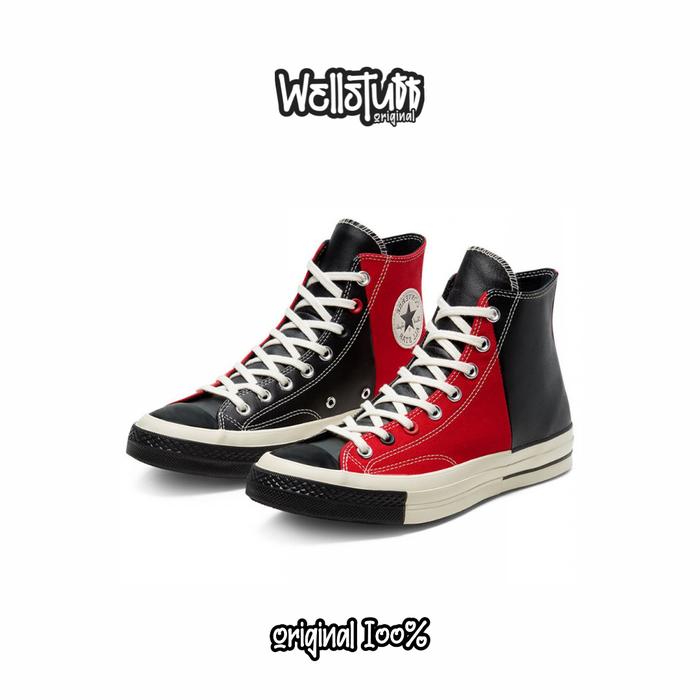 Sepatu Converse Rivals Chuck 70s High Red Black Egret Original 168624C