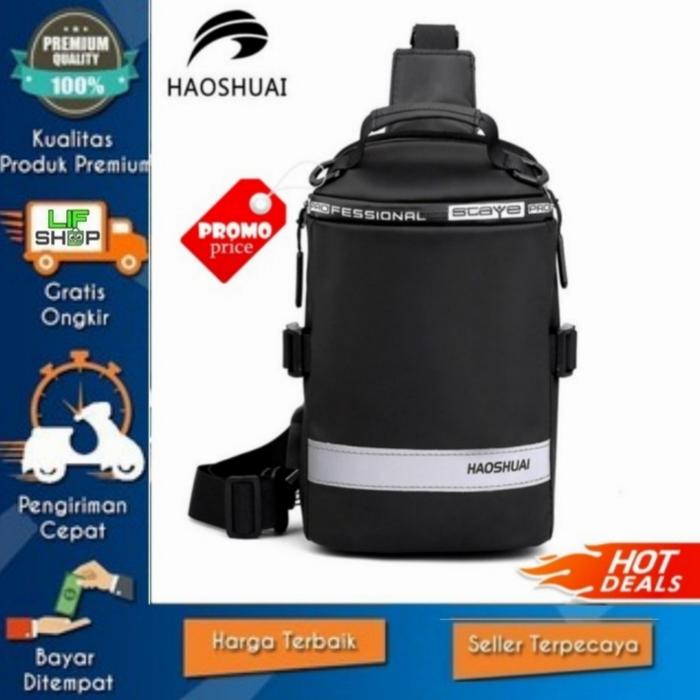 Tas Selempang Waterproof Sling Bag Waist Bag Multifungsi Haoshuai Ori