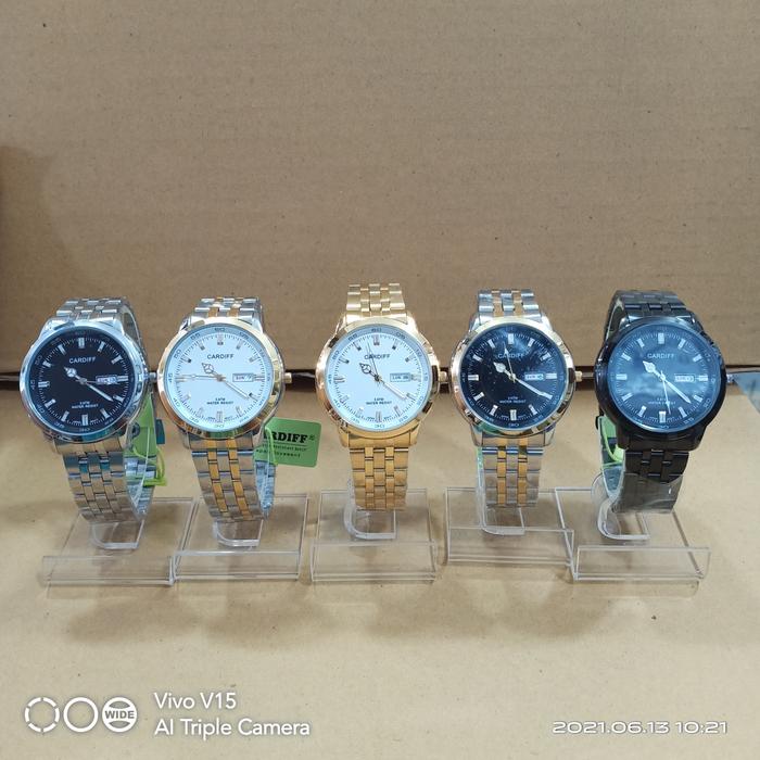 Jam Tangan Cardiff Tanggal Hari Aktif, Mesin Japan Tahan Air 3ATM