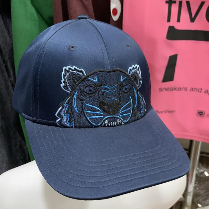 Kenzo tiger cap topi satin navy
