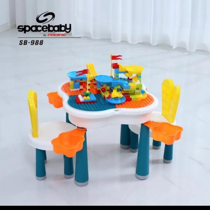 Space Baby Set Meja Kursi Lego Multifungsional Table 6 in 1 SB-988