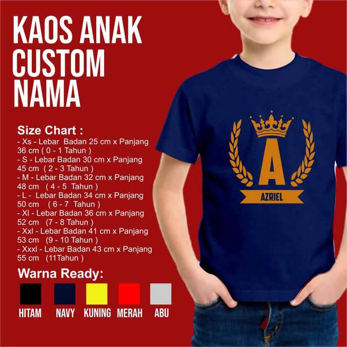 KAOS ANAK CUSTOM FOTO & NAMA KAOS CUSTOM KAOS ANAK SABLON FOTO DAN NAM