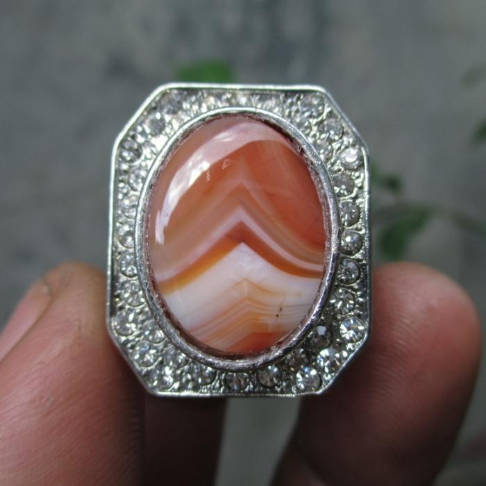 ASLI BATU AKIK SULAIMAN MOTIF JUNJUNG DERAJAT 1,8cm Ring.11