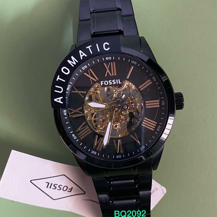 fossil men watch BQ2092 automatic black ion coated skeleton