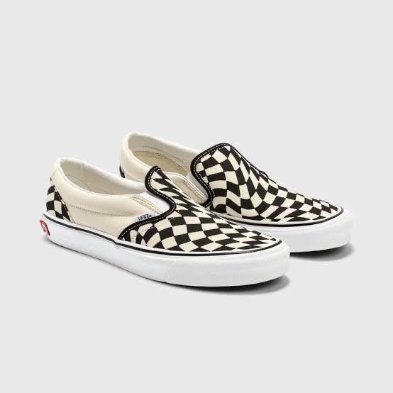 Vans Slip On Twist Warp Checker Black White