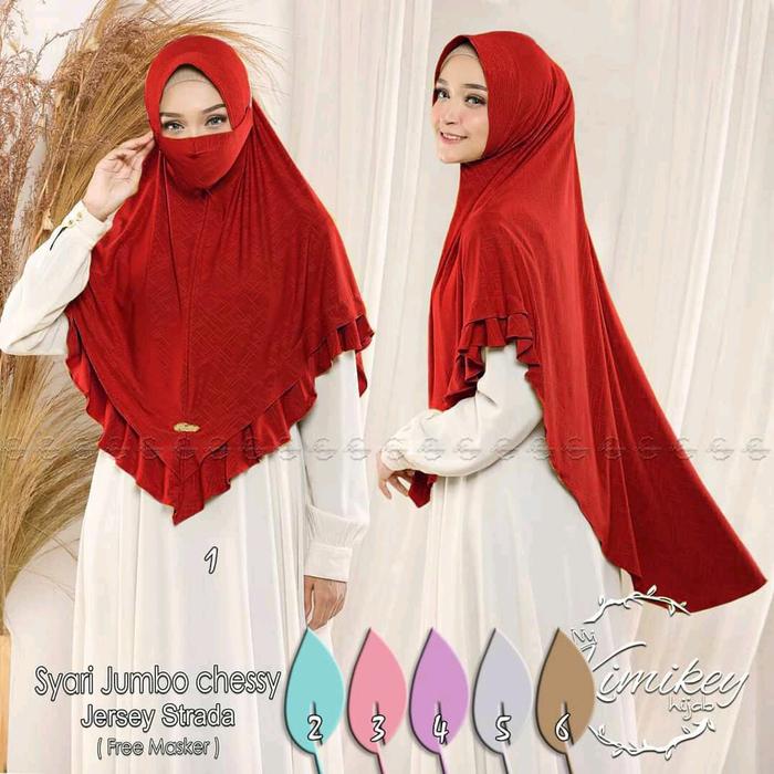 Hijab Jilbab Bergo Jumbo Syar'i Original Kimikey