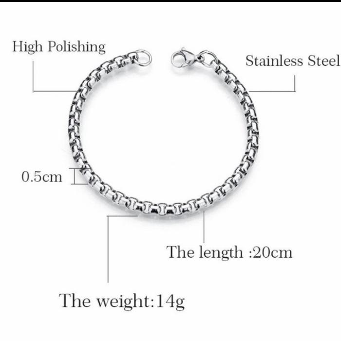 GELANG TITANIUM PRIA SILVER