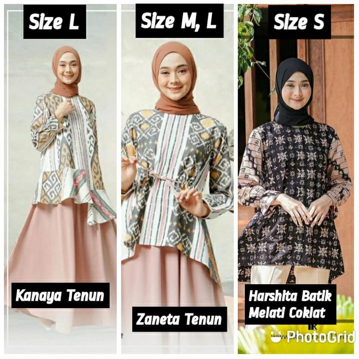 Batik Wanita Kerja Lengan Panjang Fitting Room Size M L