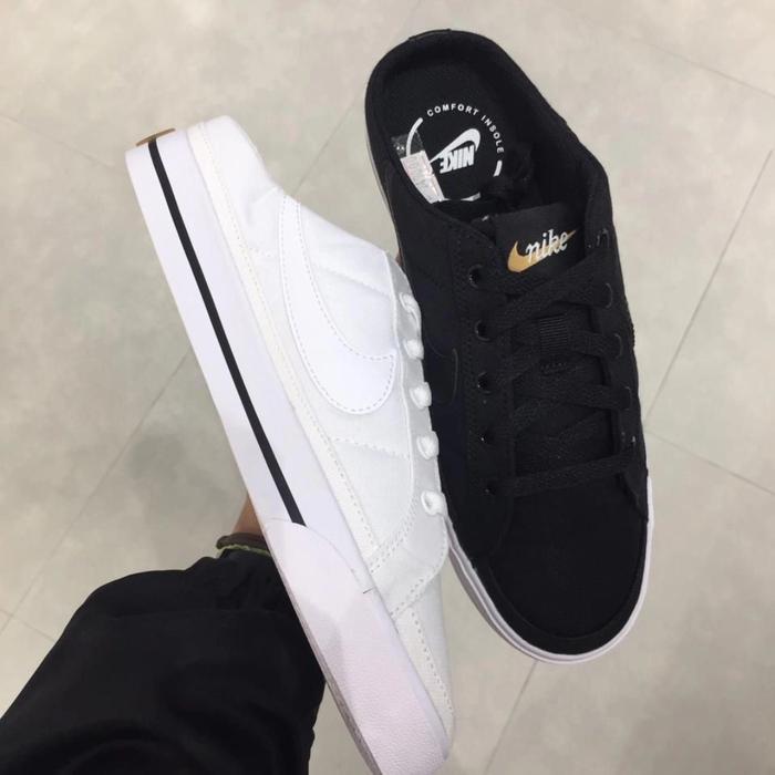 nike court legacy mule white