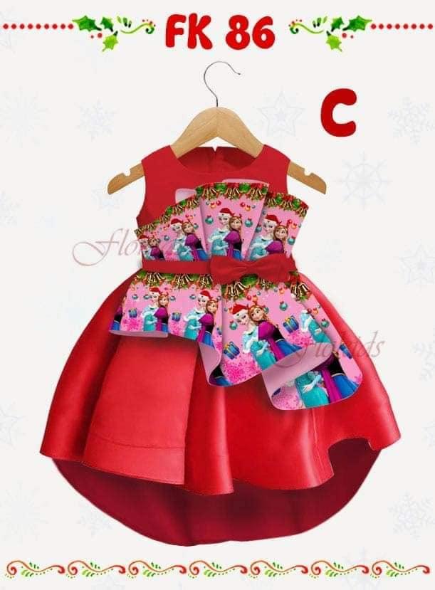 12M - FROZEN ELSA ANNA BAJU DRESS BABY CEWEK FK86C
