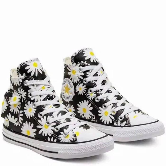Converse Ctas Hi Pocket Daisy Print Black Speed Yellow Original Resmi