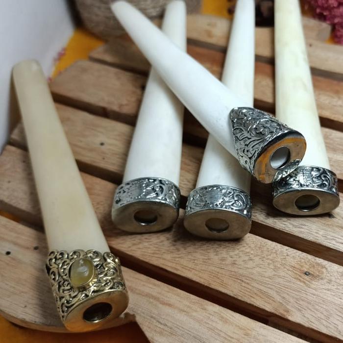 PIPA ONCE TULANG VARIASI ALPAKA/ONCE CANGKLONG TULANG SAPI ASLI 12CM