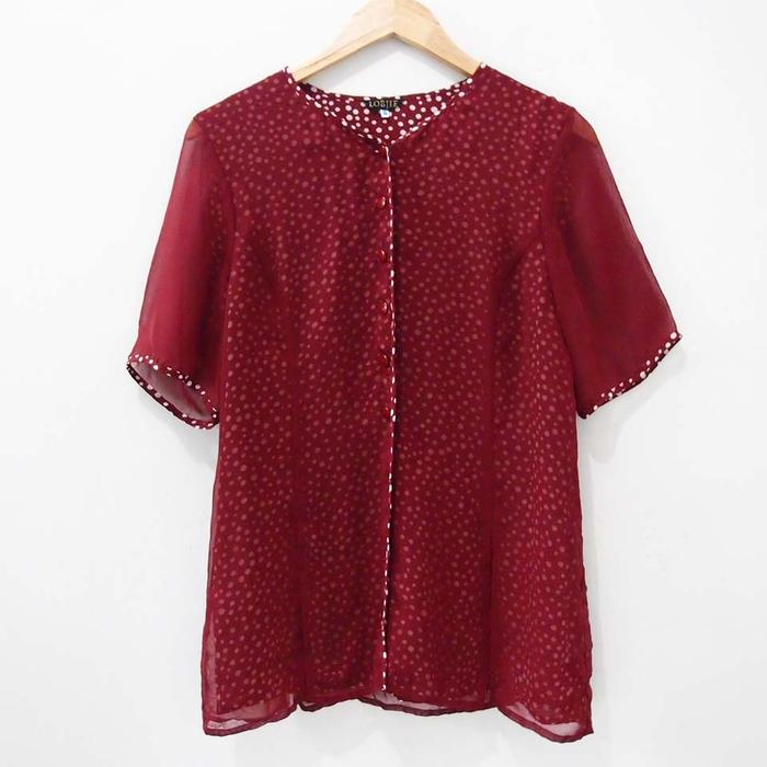 BG499 SIZE L MAROON BAJU PREMIUM BRANDED IMPOR ATASAN WANITA FASHION