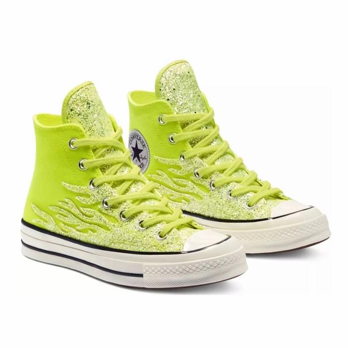 Converse Chuck 70s Hi Archive Glitter Shine Lemon Venom Original Resmi