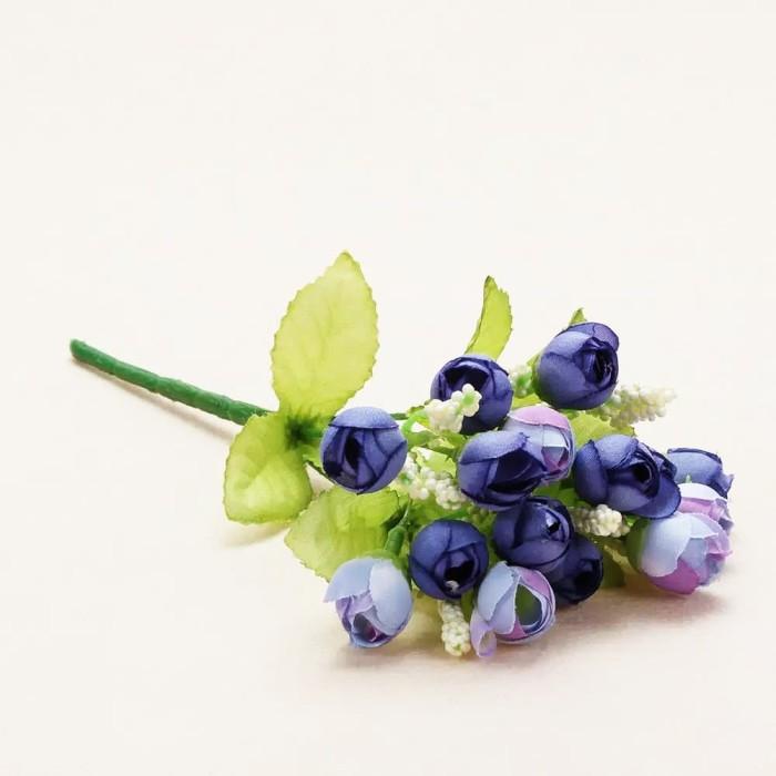 MAOSTORE ARTIFICIAL FLOWER BUNGA MAWAR MINI ROSE BIRU TUA