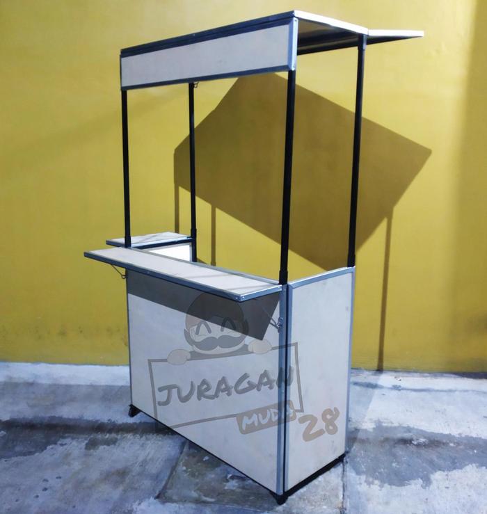 Gerobak Lipat / Booth Portable versi 2 + Roda + Packing Kayu