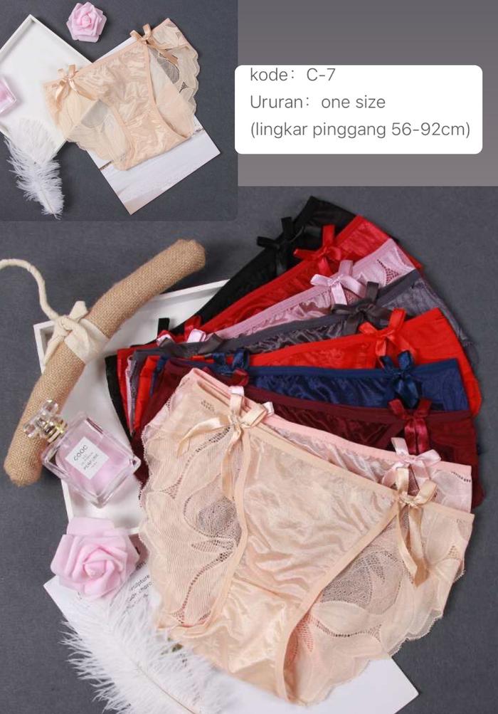 cd wanita import celana dalam sexy lace pita renda satin silky murah