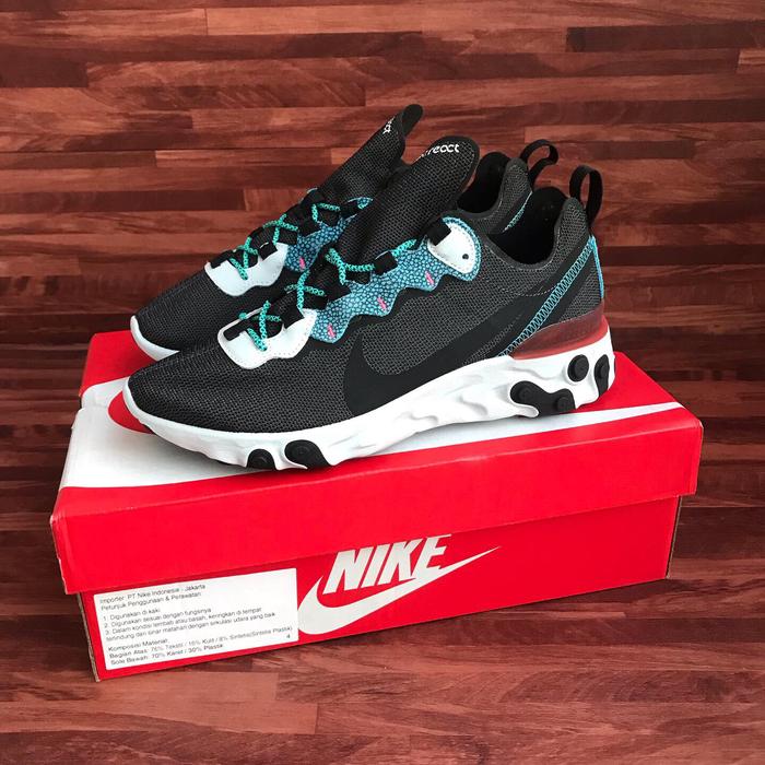 Nike React Element 55 SE Black Antarchite Blue ORIGINAL BNIB RESMI